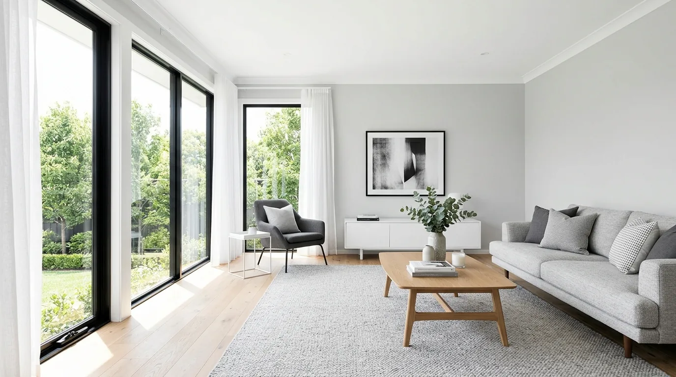 Balance cool gray with warm metals